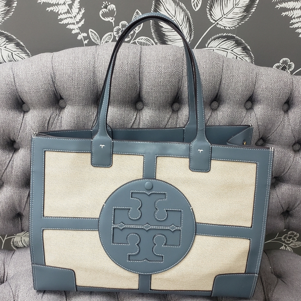 Tory Burch Eleanor Quadrant tote bag blue new
